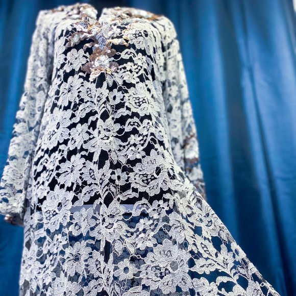 Vintage Lace Slip Dress Farah Talib Aziz Tunic Saree Traditional Indian Unique - Picture 3 of 15